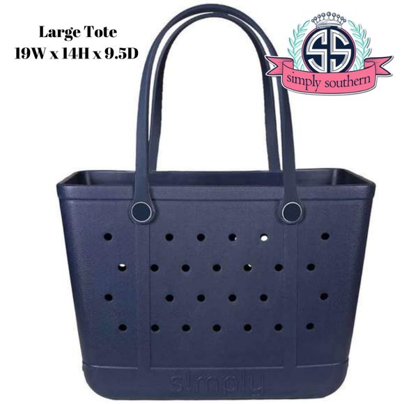 SIMPLY SOUTHERN Large Navy Tote Bogg Bag Style - Picture 1 of 9
